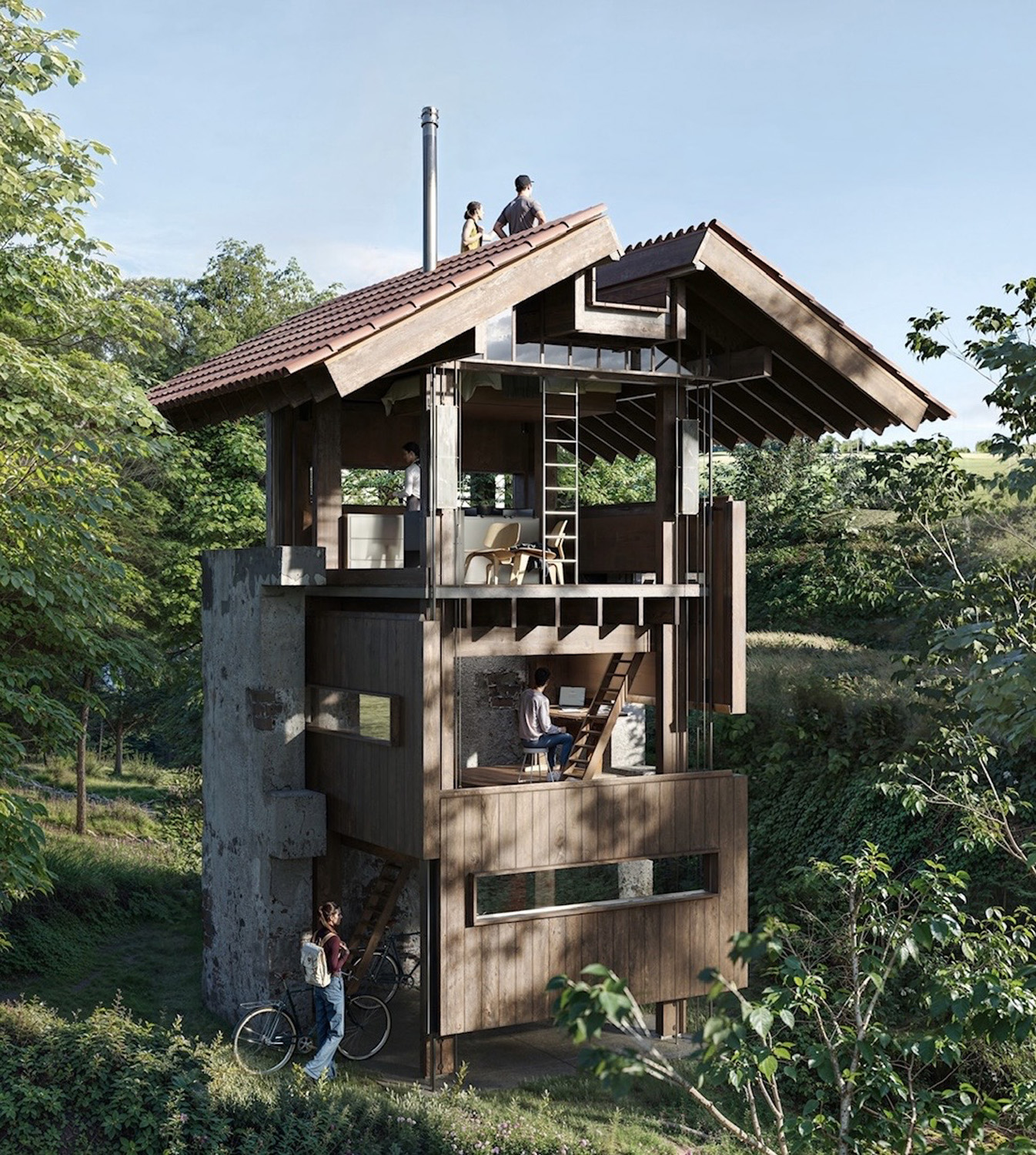 Chamber — vertically oriented residence